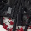 Women’s Semi-Sheer Floral Lace Bustier & Thong Lingerie Set