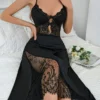 Autumn Sexy Comfortable Lace Asymmetrical Patchwork Nightgown