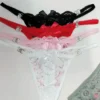 Lace Bow-Accent Thong Panties
