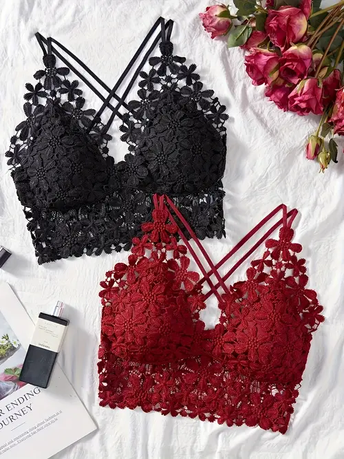 Women’s Floral Lace Crisscross Bralette