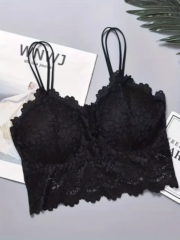Women’s Floral Lace Longline Bralette