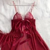 Floral Embroidered Mesh Babydoll & Tie-Front Panty Set